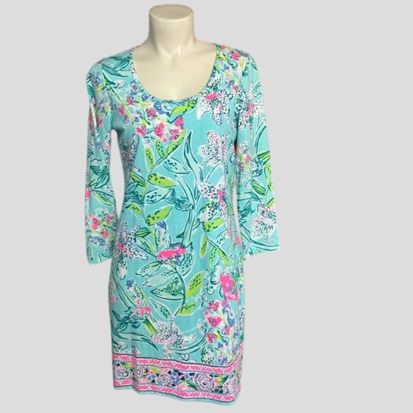NWOT Lilly Pulitzer Beacon Bali Blue Sway This Way Print Dress - Picture 2 of 13